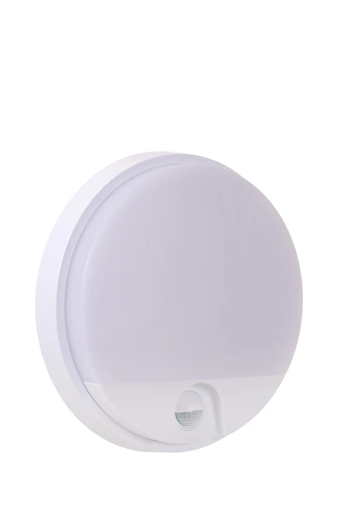 Lucide HUPS IR - Wall light Indoor/Outdoor - Ø 21 cm - LED - 1x10W 3000K - IP54 - Motion Sensor - White - turned off